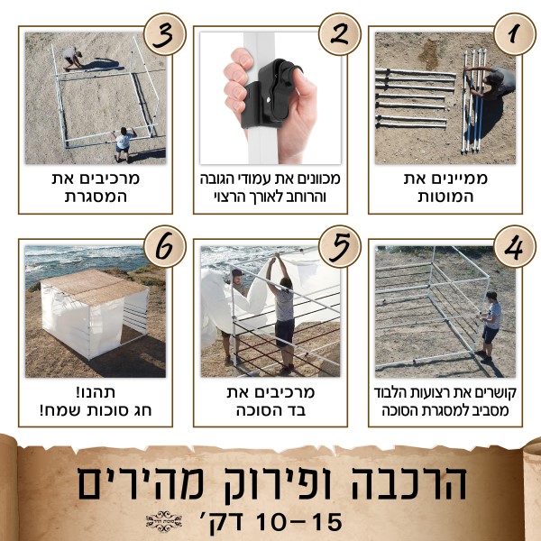 סוכה קלה להרכבה ופירוק